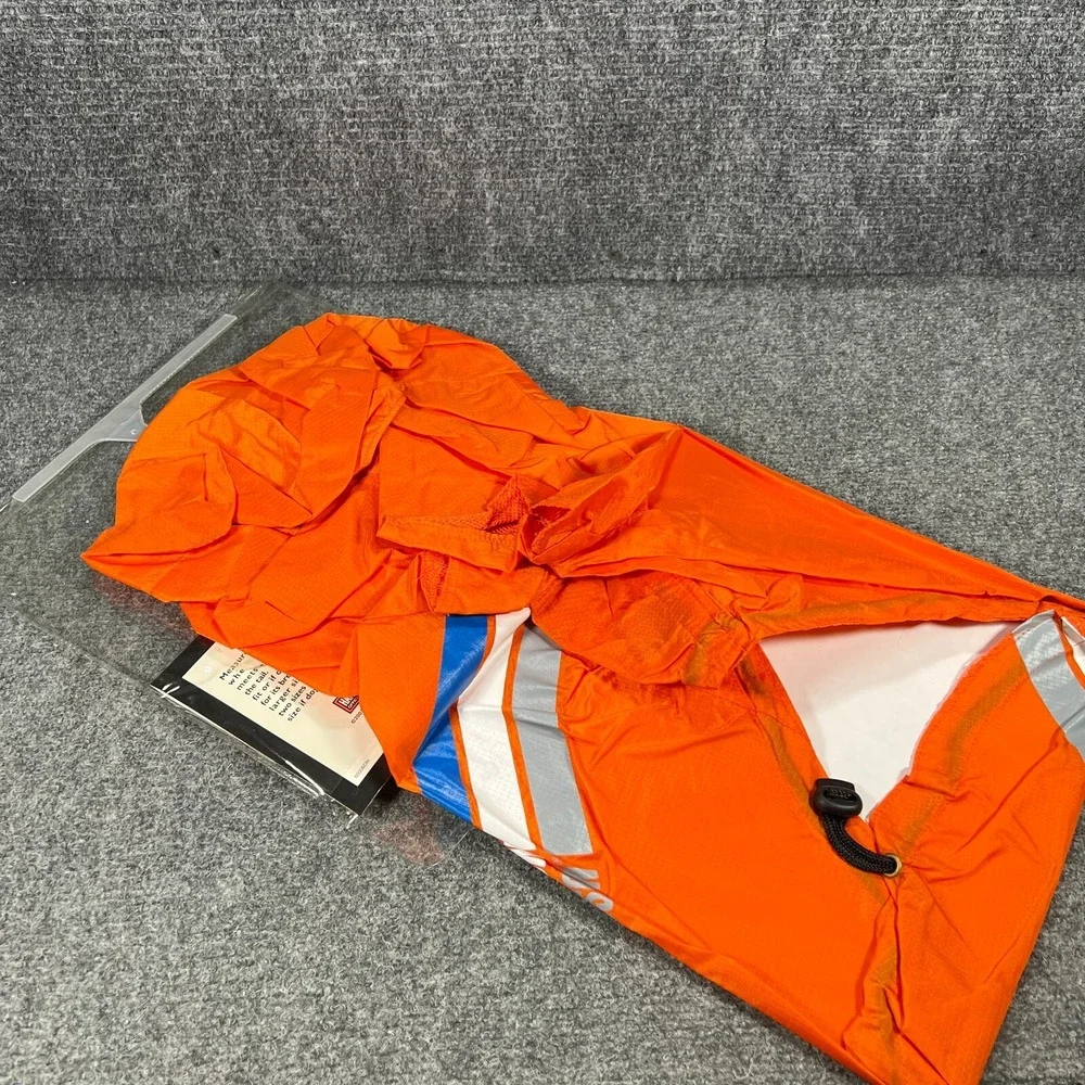 Harley Davidson Rain Jacket for Dogs Orange Size Large Nylon Motorcycles Riding